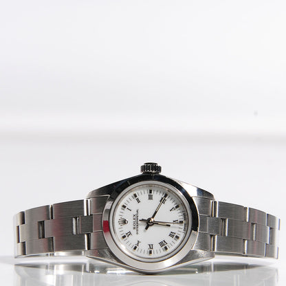 Rolex Stainless Steel 24mm Oyster Perpetual Watch White Roman 67180 3 of 9