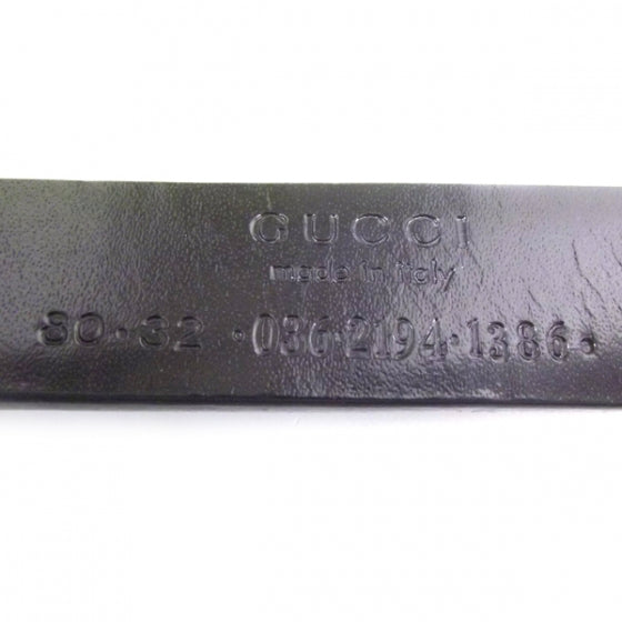 Leather Logo Buckle Belt Black 32