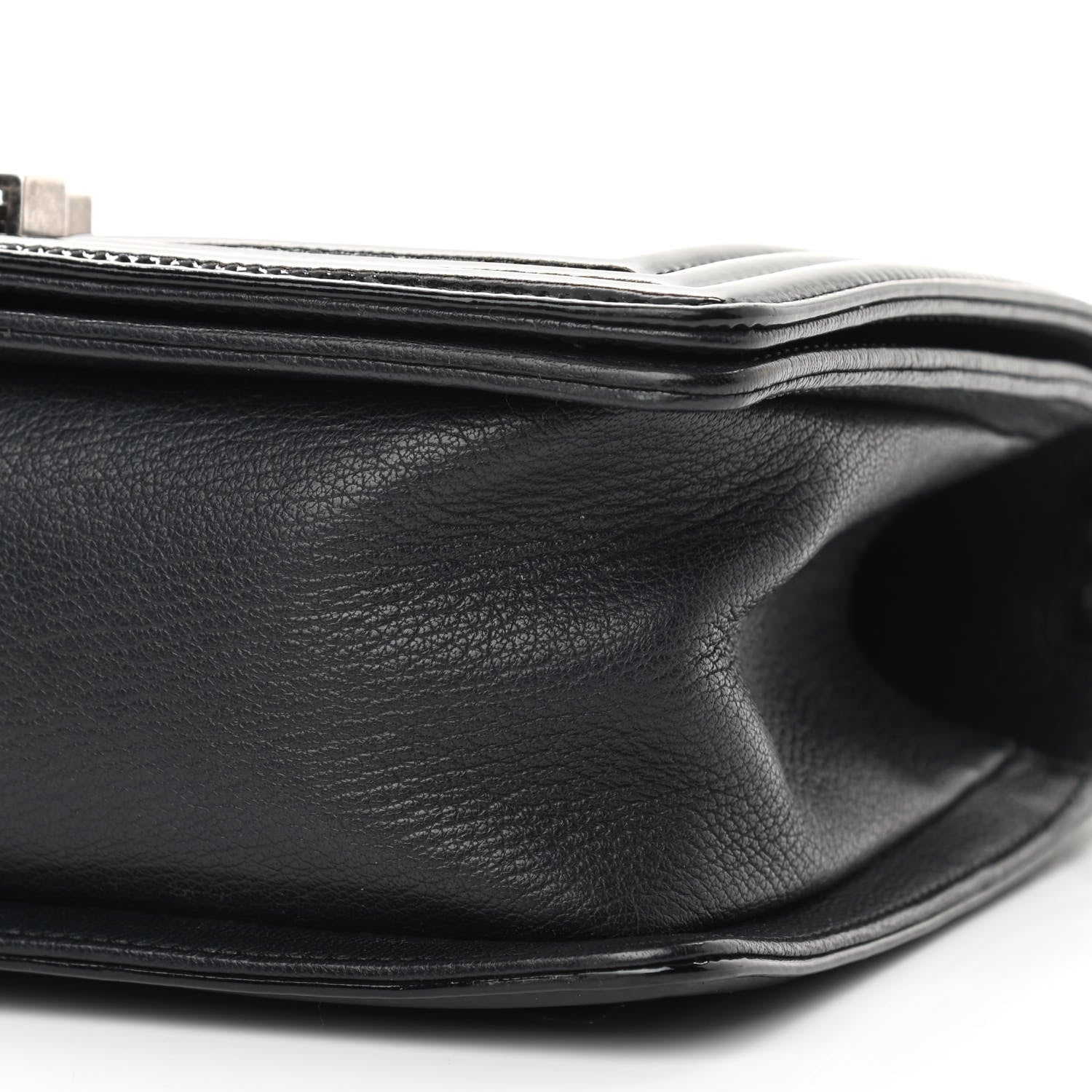 Chanel Goatskin Quilted Patent Medium Duo Boy Flap Black 9 of 9