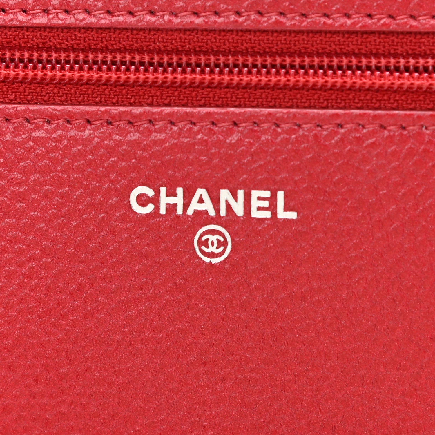 Chanel Metallic Caviar Quilted Wallet On Chain WOC Dark Pink 5 of 9