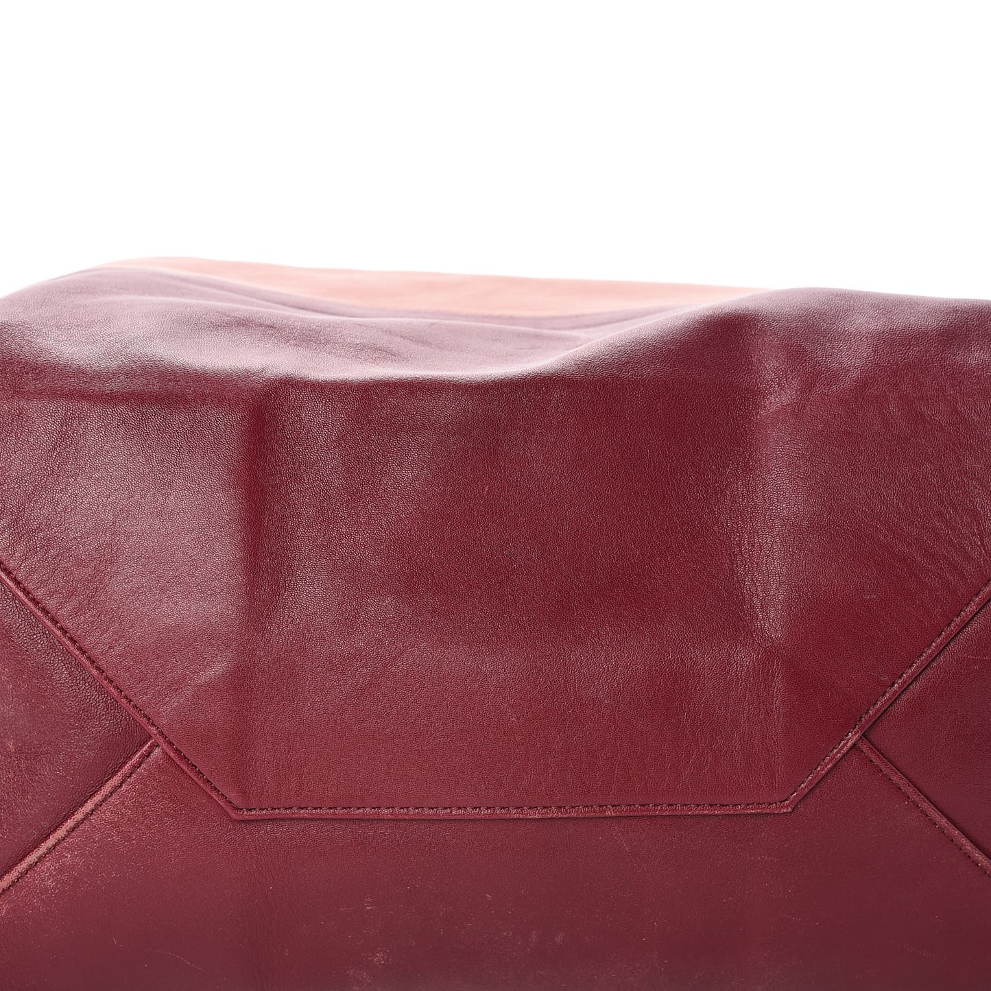 Lambskin Horizontal Bi-Color Cabas Peach Rust