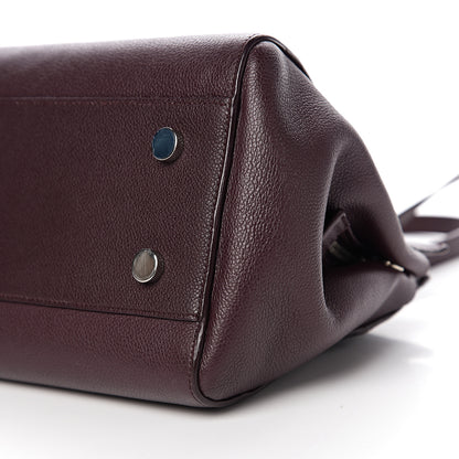 Saint Laurent Grained Calfskin Small Cabas Rive Gauche Amaranto 9 of 10