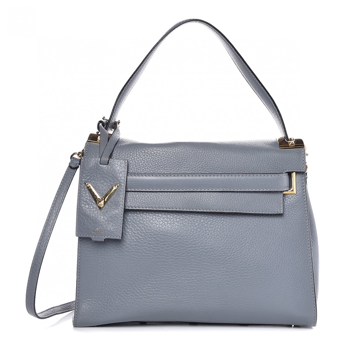 Grained Calfskin Medium My Rockstud Frame Bag Grey
