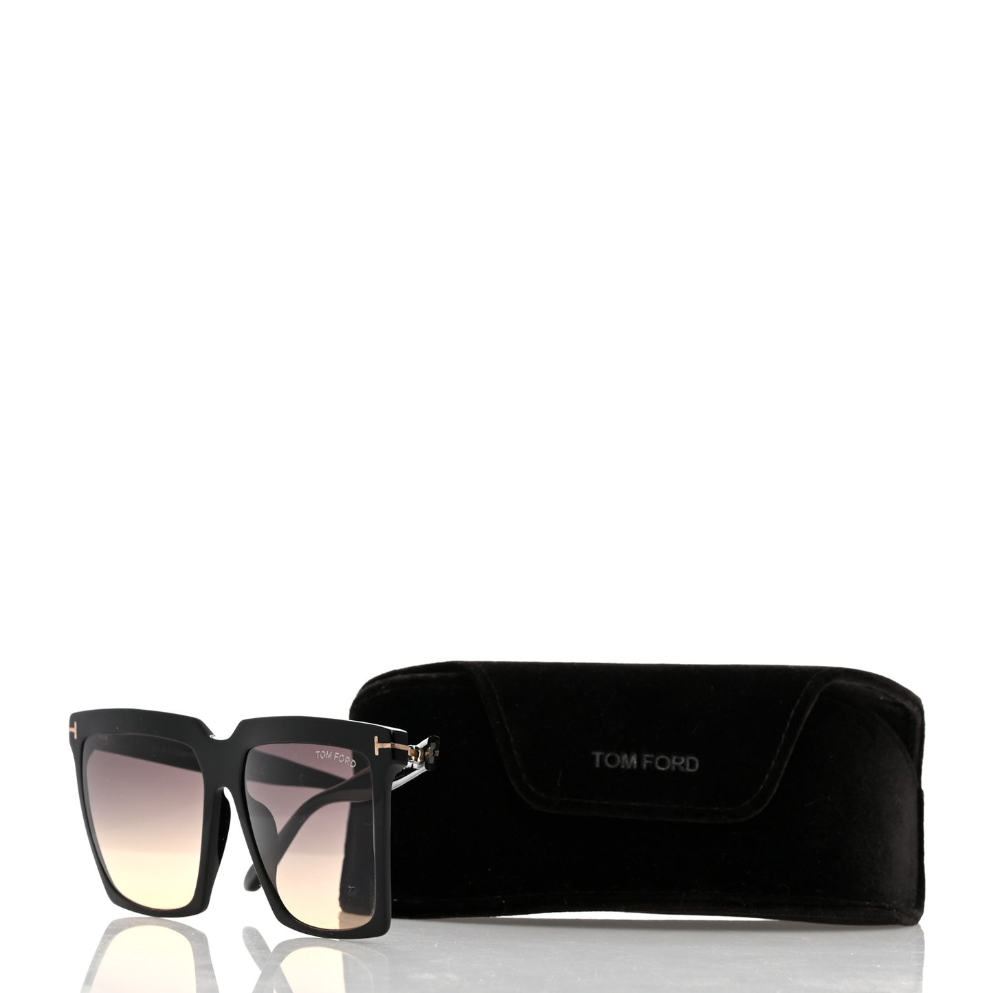 Acetate Sabrina Square Sunglasses TF764 Black