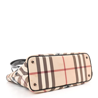 Burberry Nova Check Patent Trim Shopper Tote Black 4 of 11