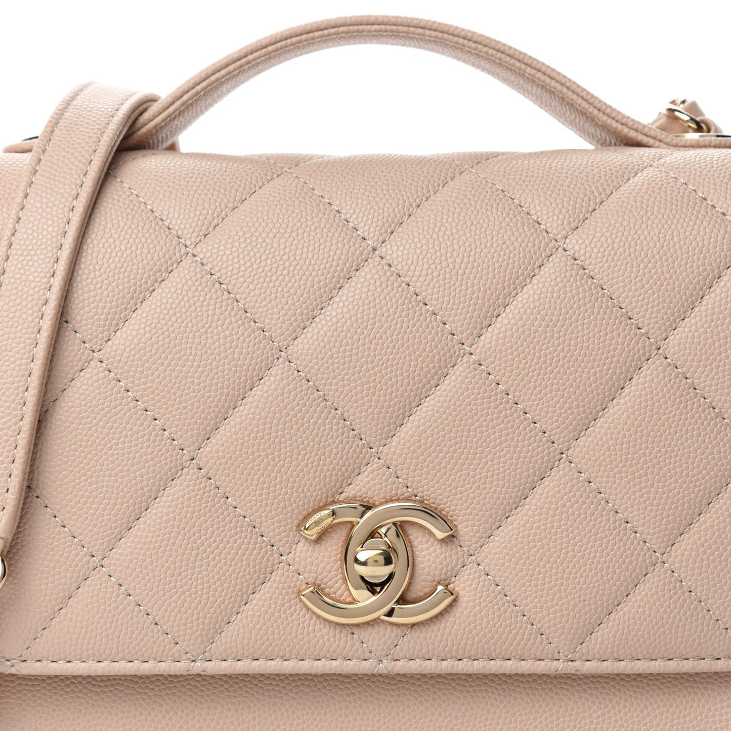 Caviar Quilted Medium Business Affinity Flap Beige