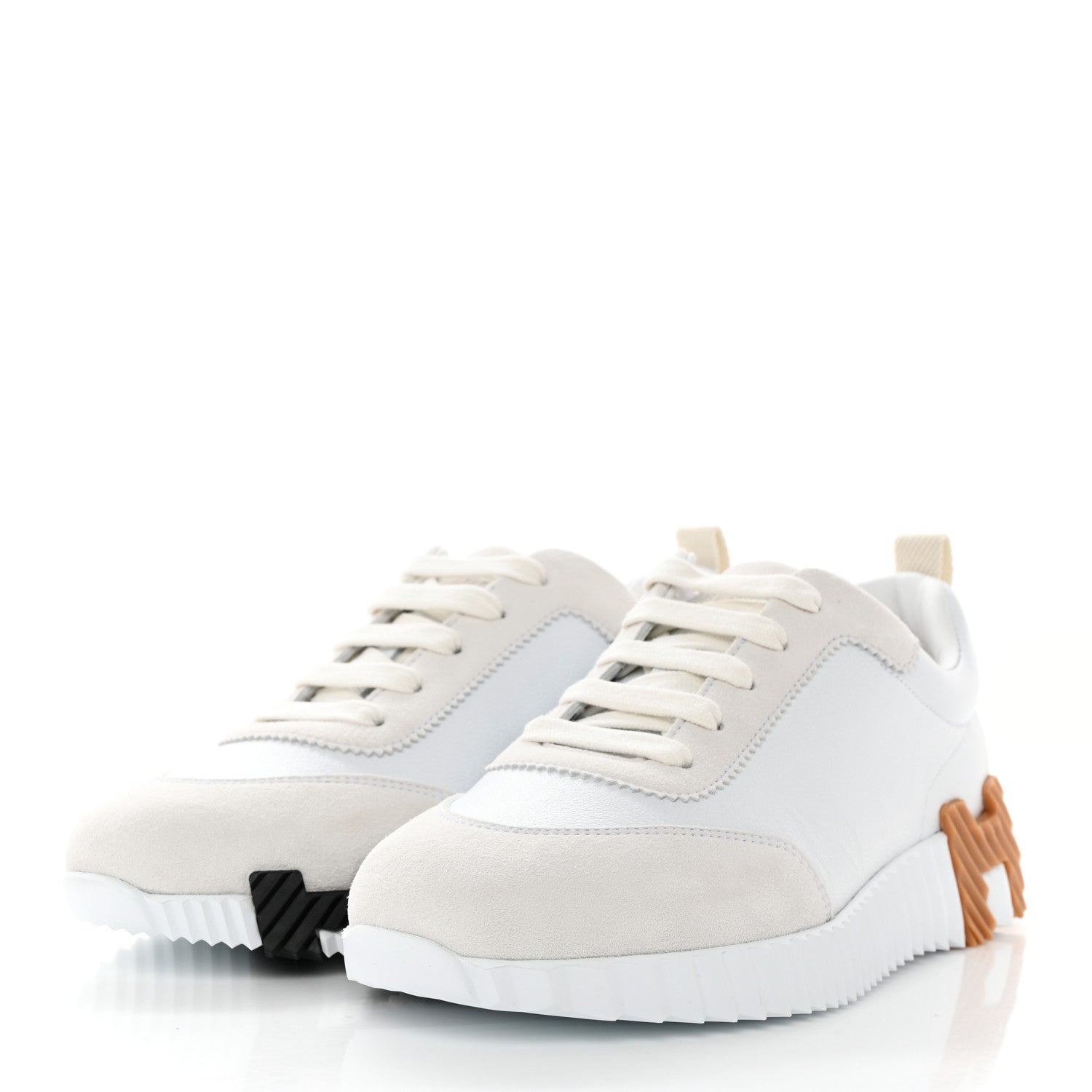 Hermes Calfskin Suede Goatskin Bouncing Sneakers 36 White 3 of 9