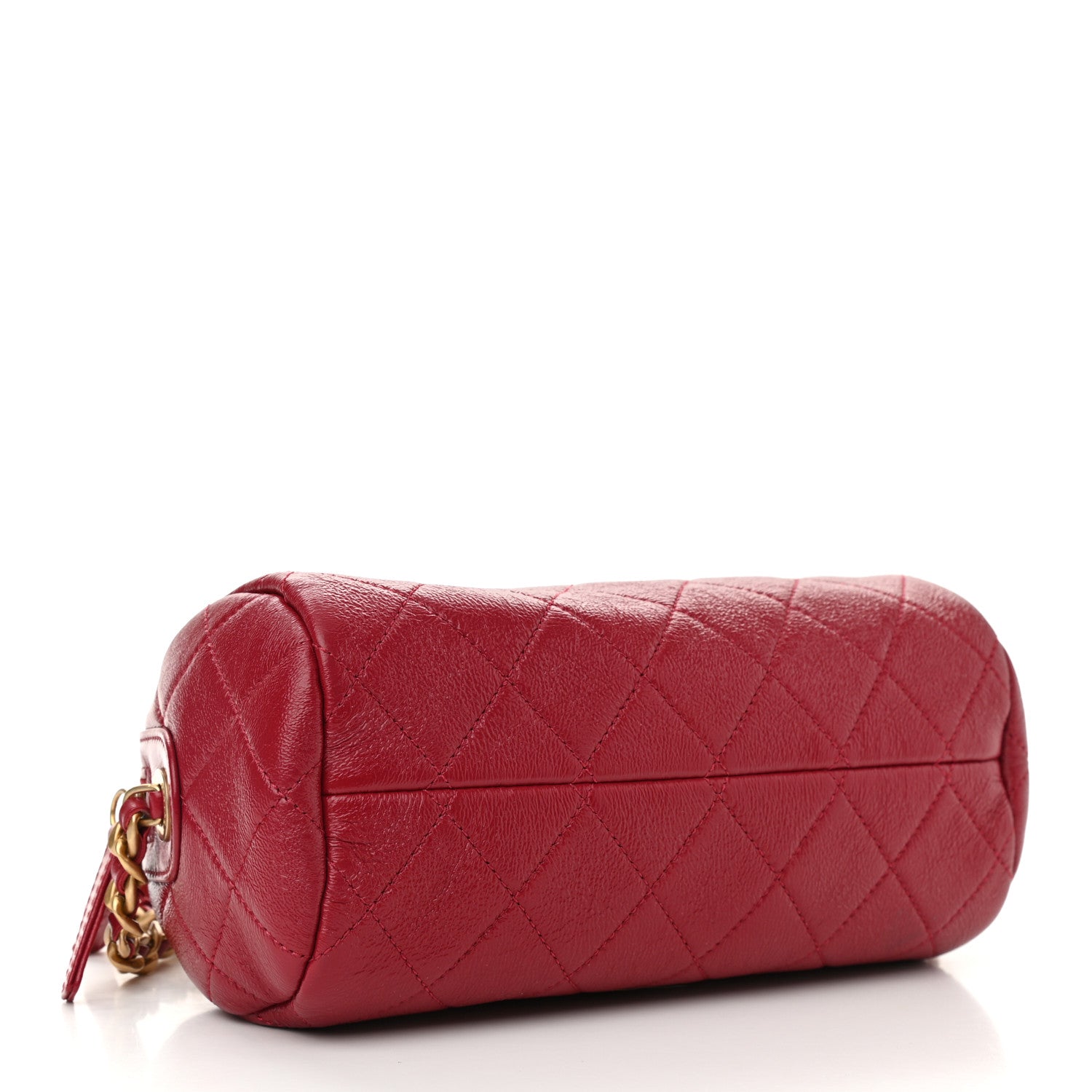 Chanel Shiny Lambskin Quilted Small Fashion Therapy Bowling Bag Red 3 of 9