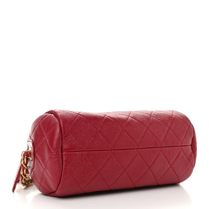 Chanel Shiny Lambskin Quilted Small Fashion Therapy Bowling Bag Red 3 of 9