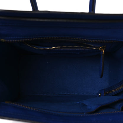 Celine Drummed Calfskin Micro Luggage Indigo 5 of 11