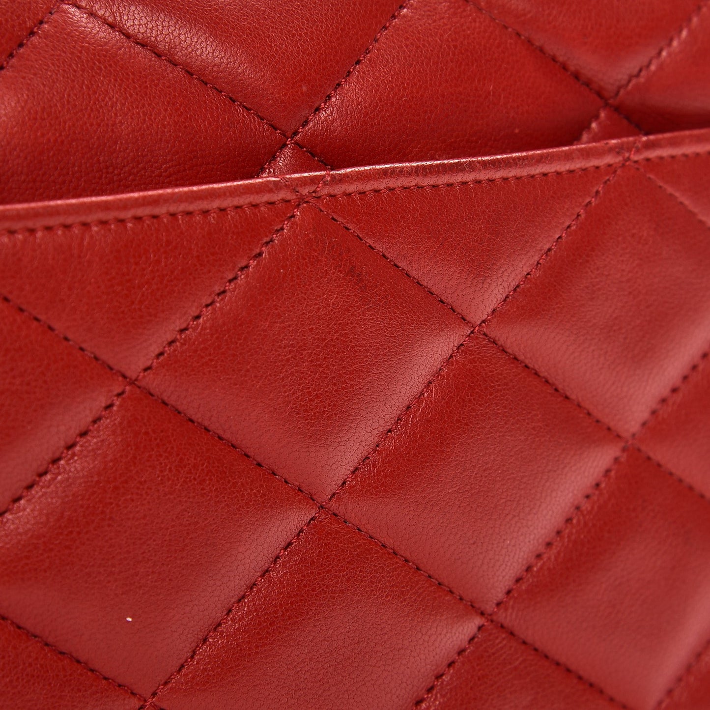 Lambskin Quilted Medium Single Flap Red
