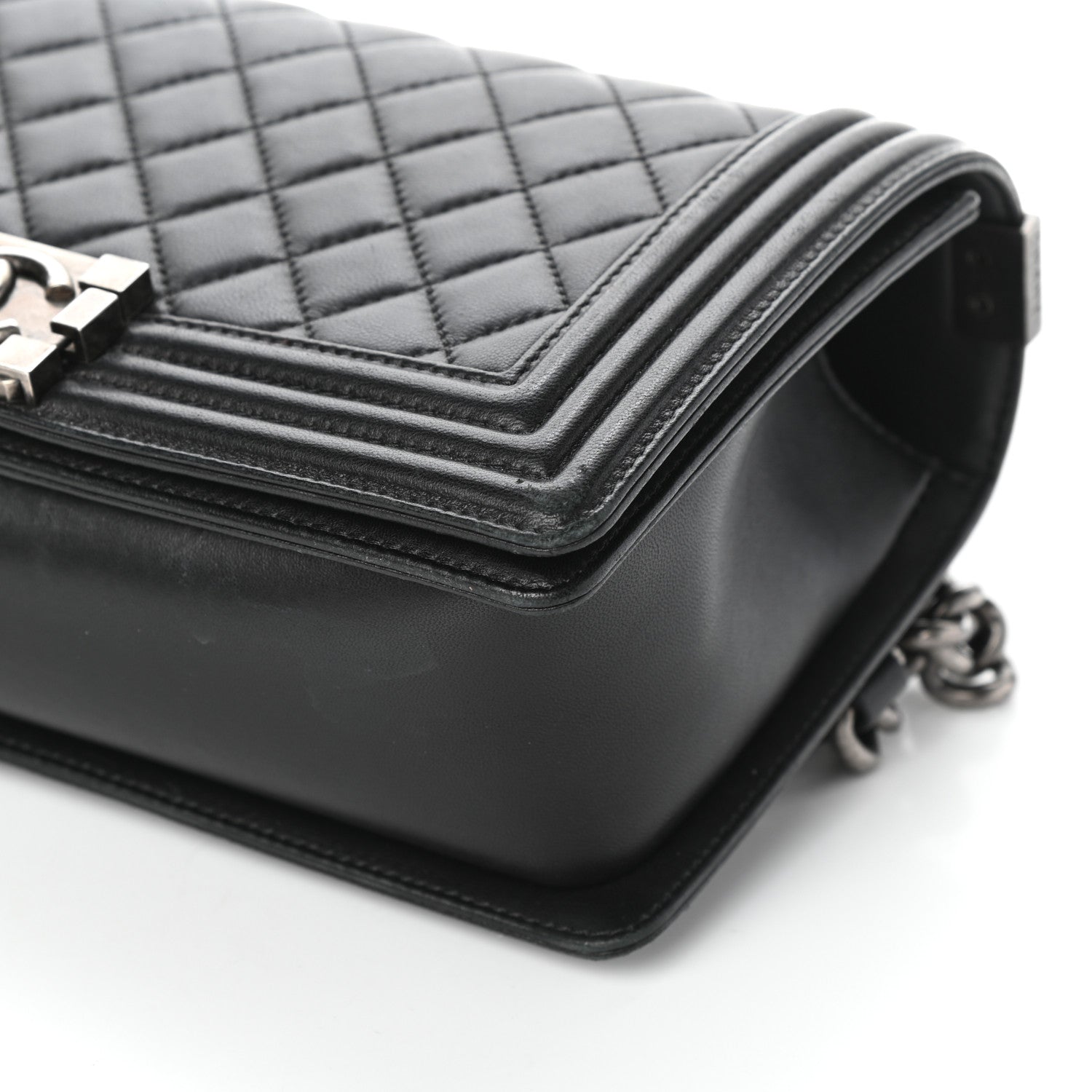 Chanel Lambskin Quilted Medium Boy Flap Black 11 of 11