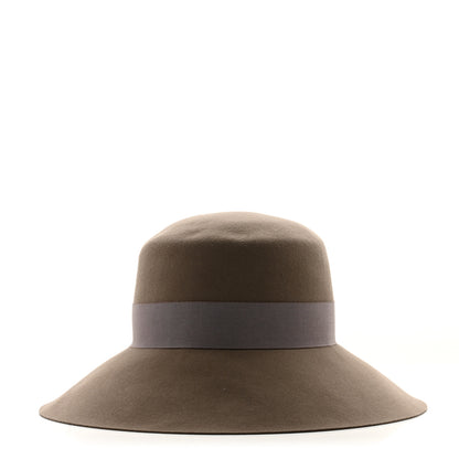 Hermes Rabbit Felt Farrah Clou De Selle Hat 58 Etoupe 1 of 8