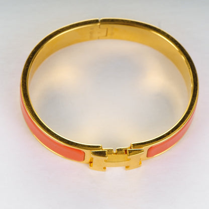 Hermes Enamel Narrow Clic Clac H Bracelet PM Orange 4 of 6