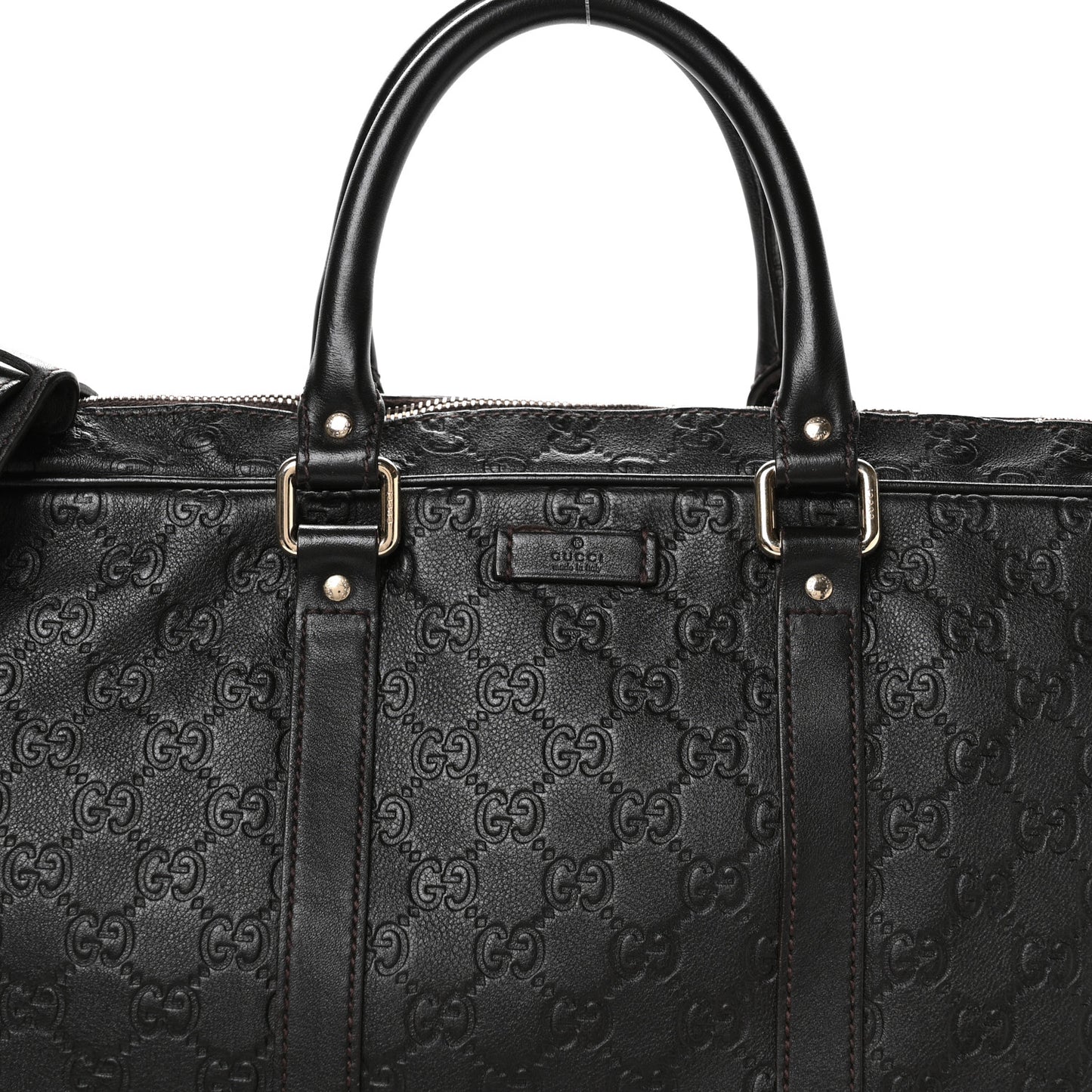 Guccissima Signature Briefcase Dark Brown