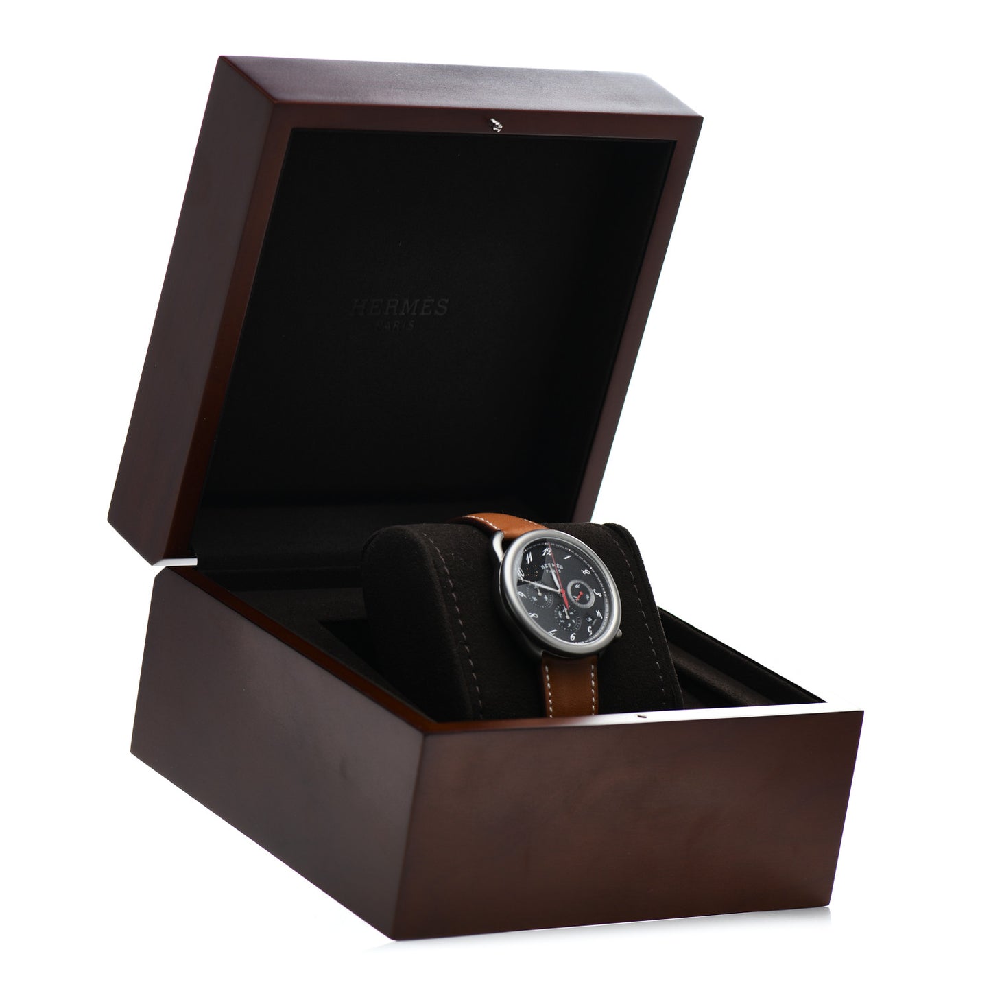 Titanium Barenia 41mm Chronograph Arceau Automatic Watch Cognac
