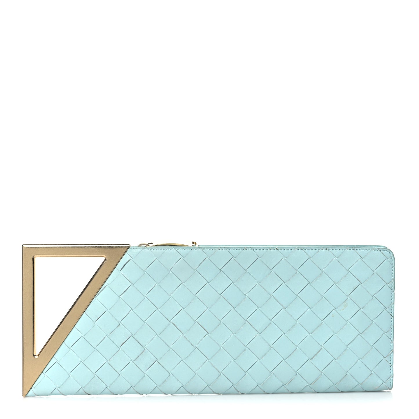 Nappa Intrecciato Small BV Rim Clutch Light Blue