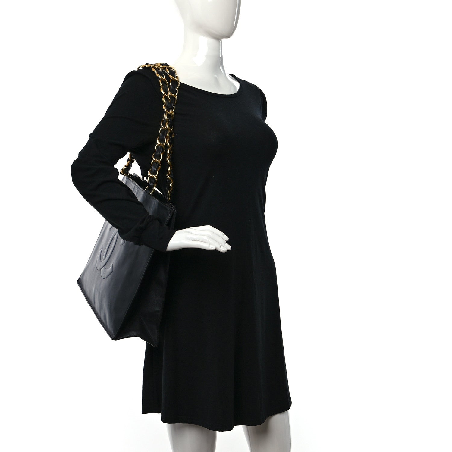 Chanel Lambskin CC Tote Black 2 of 9