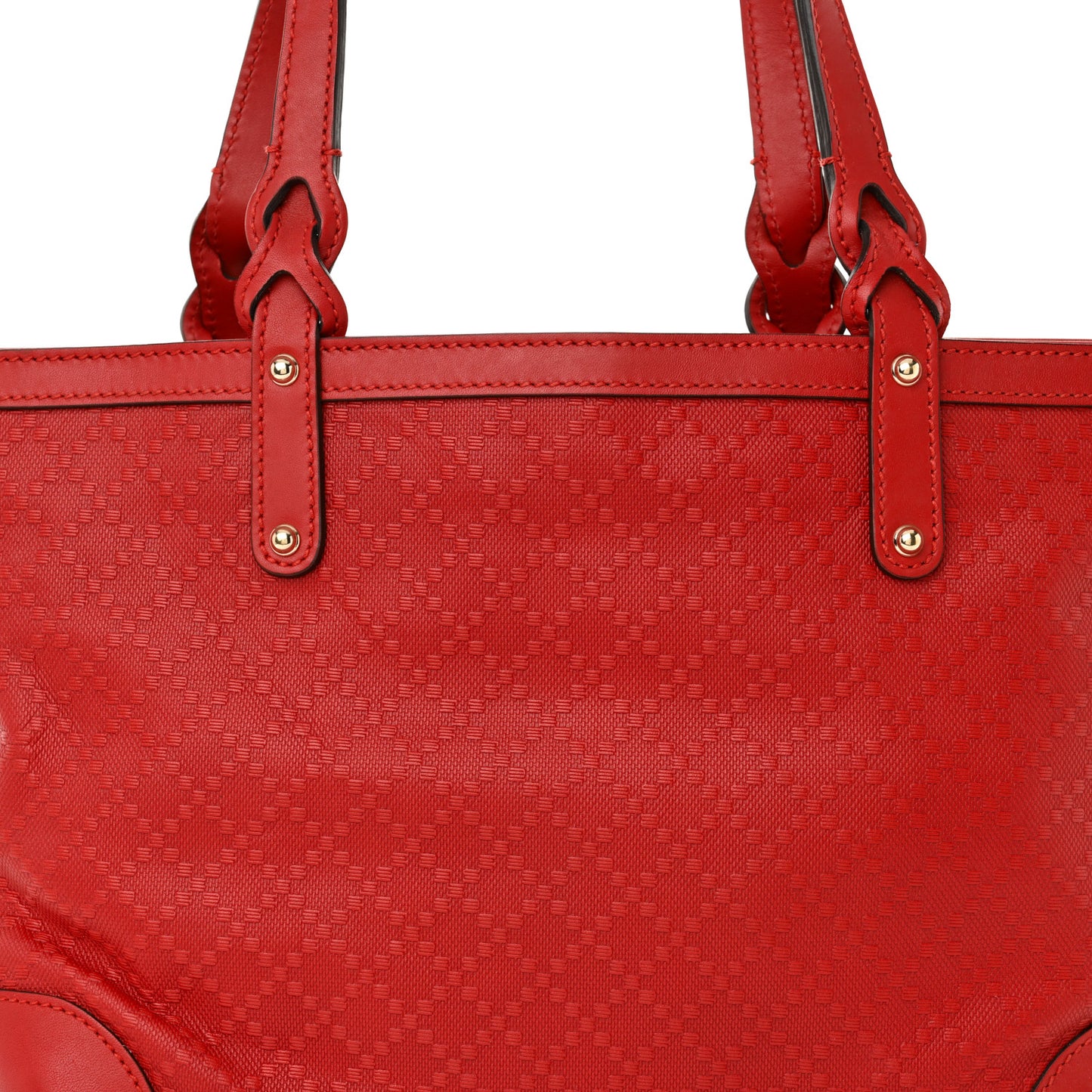 Diamante Calfskin Small Craft Tote Red