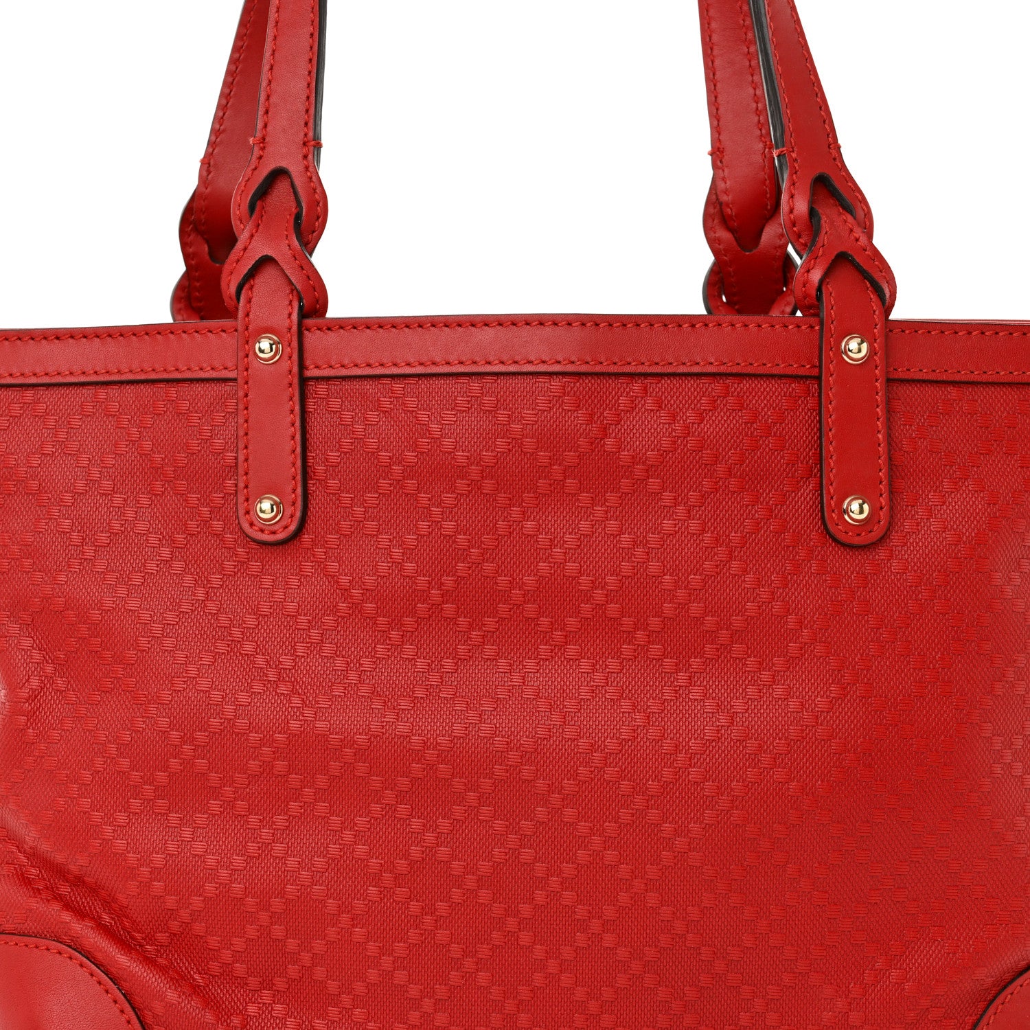 Gucci Diamante Calfskin Small Craft Tote Red 9 of 12