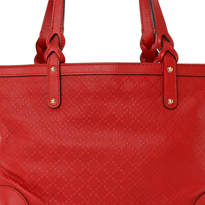 Gucci Diamante Calfskin Small Craft Tote Red 9 of 12