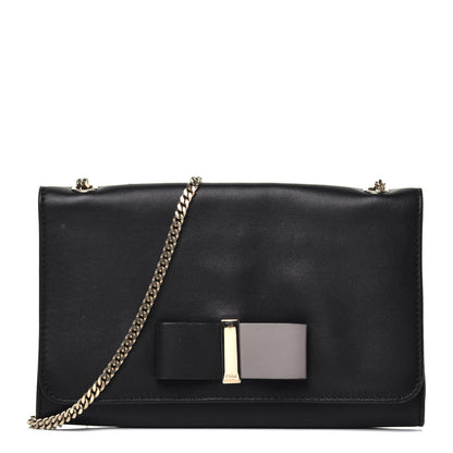 Chloe Lambskin Bow Wallet On Chain Black 1 of 9