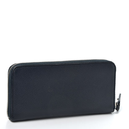 Saint Laurent Grained Calfskin Rive Gauche Zip Around Wallet Deep Marine 2 of 9