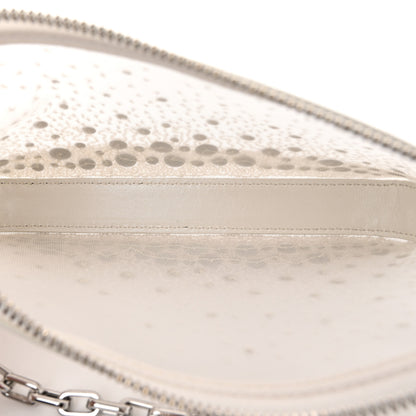 Christian Louboutin Mesh Fabric Crystal Embellished Mini Loubila Chain Clutch Bianco Silver 5 of 10