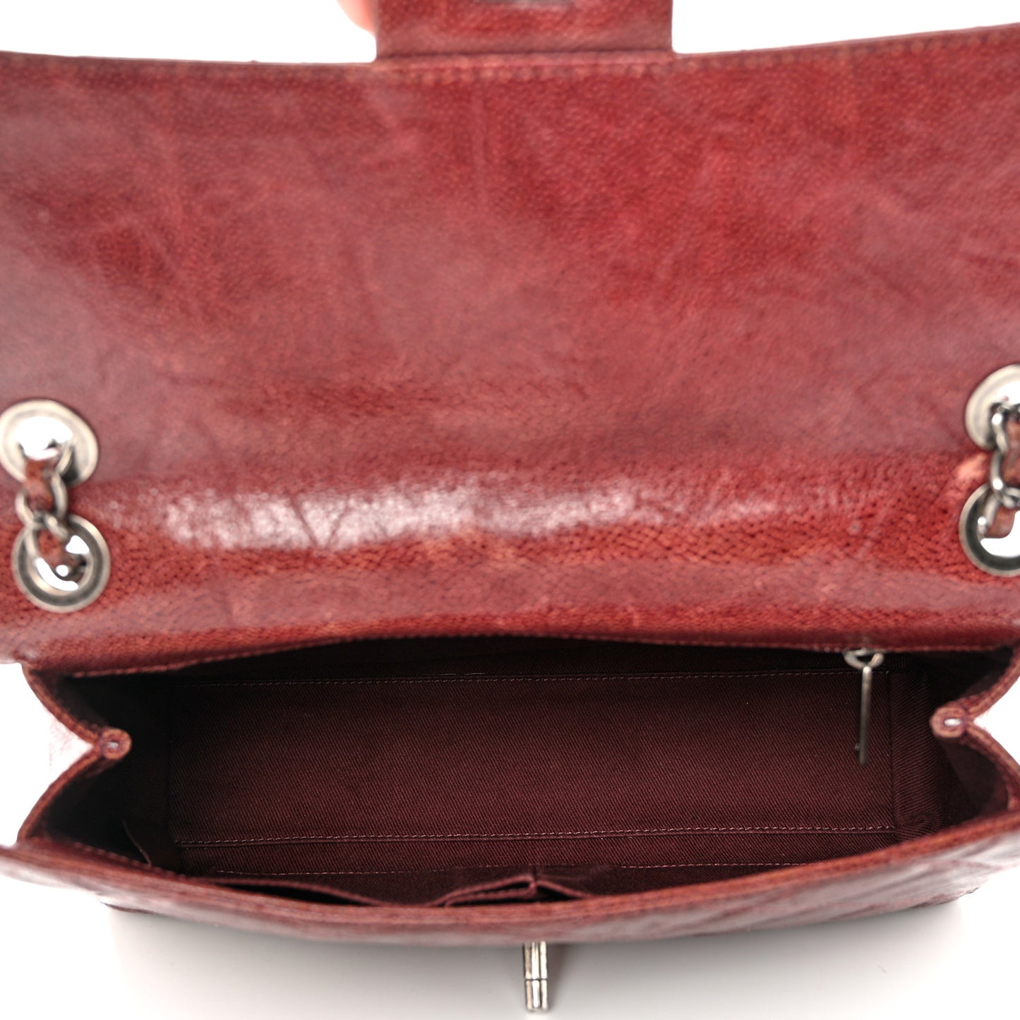 Crumpled Grained Calfskin Medium CC Crave Flap Bordeaux