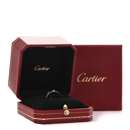 Cartier 18K Pink Gold Diamond 4mm LOVE Wedding Band Ring 50 5.25 5 of 5