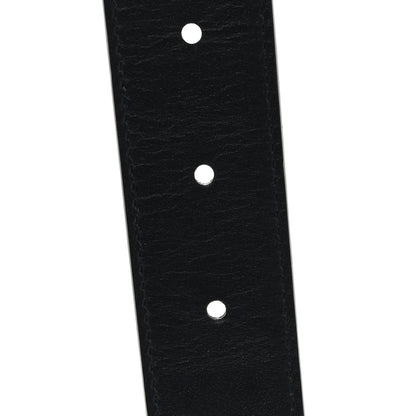 Gucci GG Supreme Monogram Plutone Calfskin Palladium Double G Reversible 30mm Belt 80 32 Beige Ebony Black 4 of 5