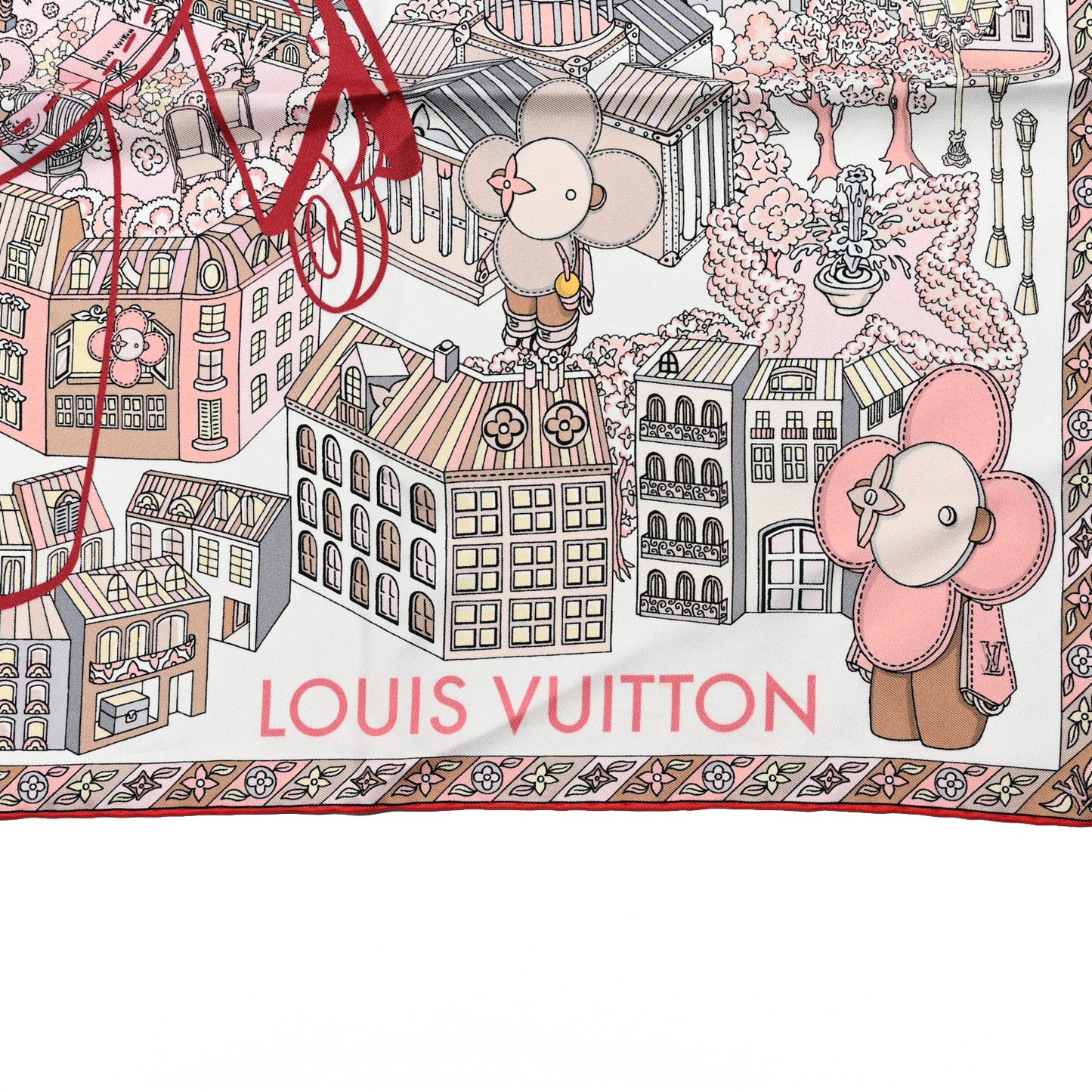 Silk Cache Cache Square 90 Scarf Pink