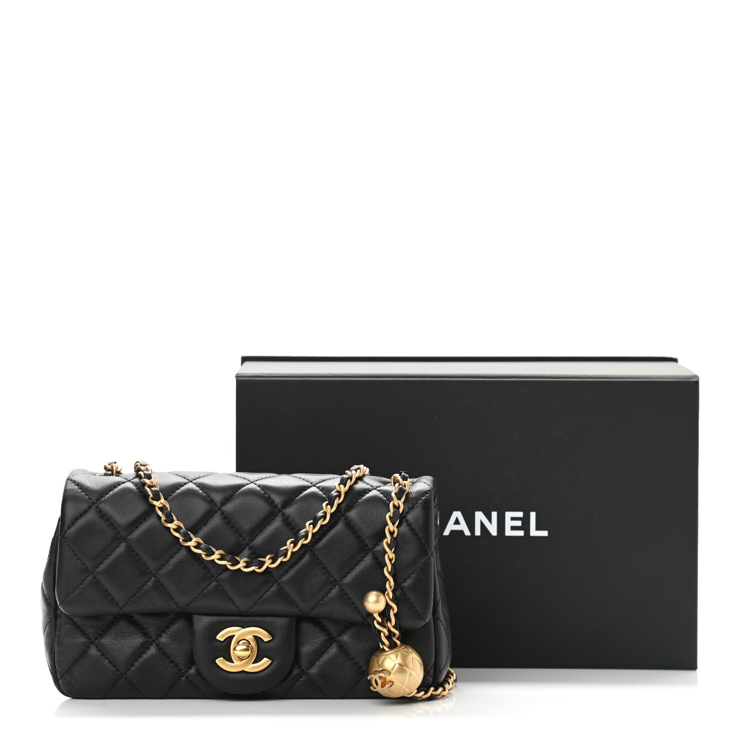 Chanel Lambskin Quilted Mini Rectangular Pearl Crush Flap Black 12 of 12