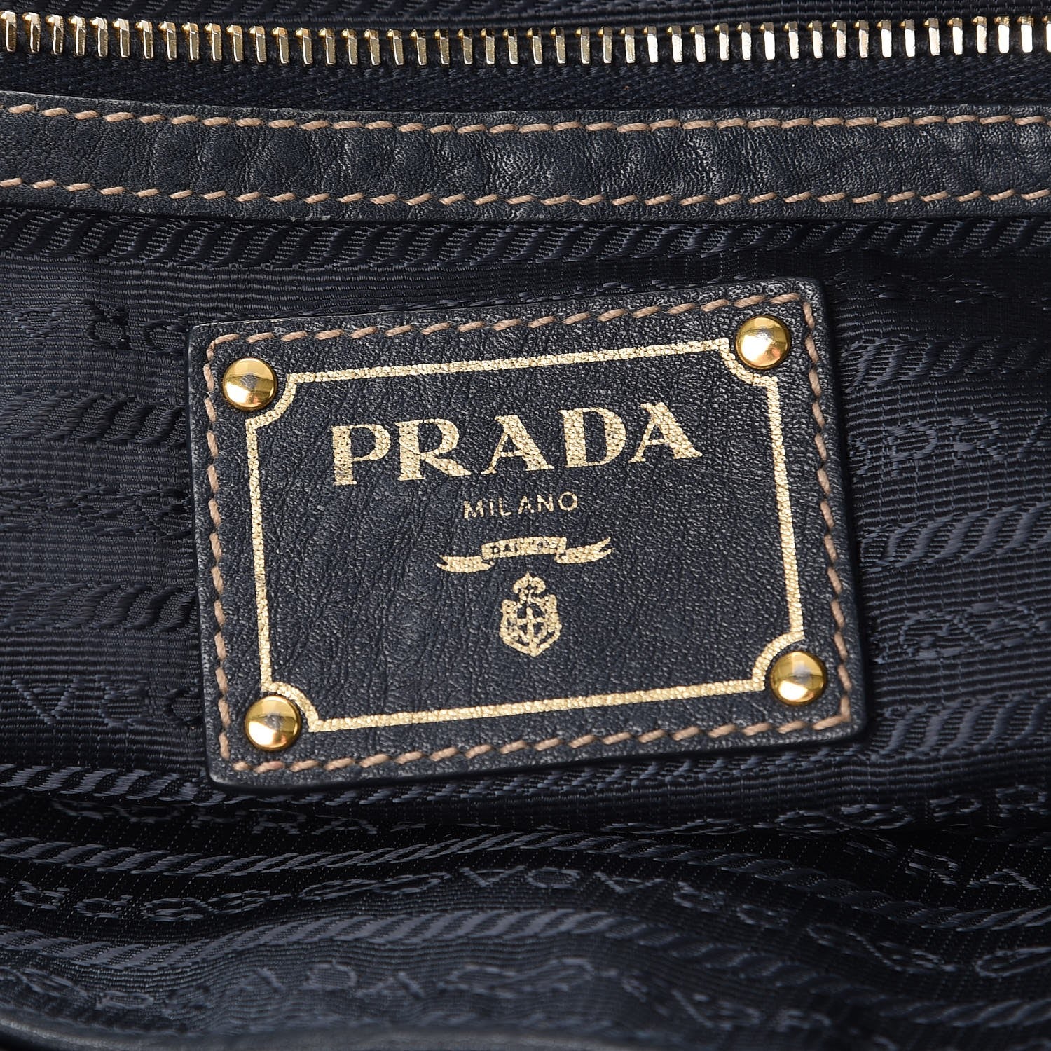 Prada Tessuto Nylon Vitello Daino Tote Blue 6 of 15