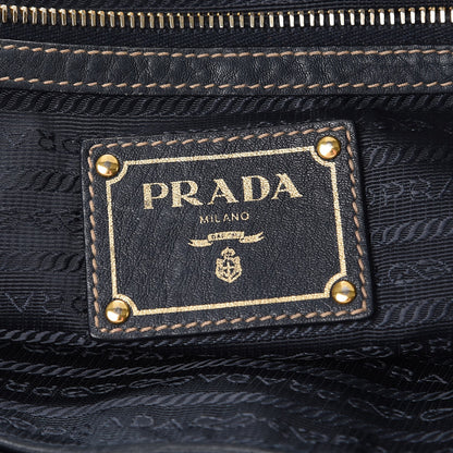Prada Tessuto Nylon Vitello Daino Tote Blue 6 of 15