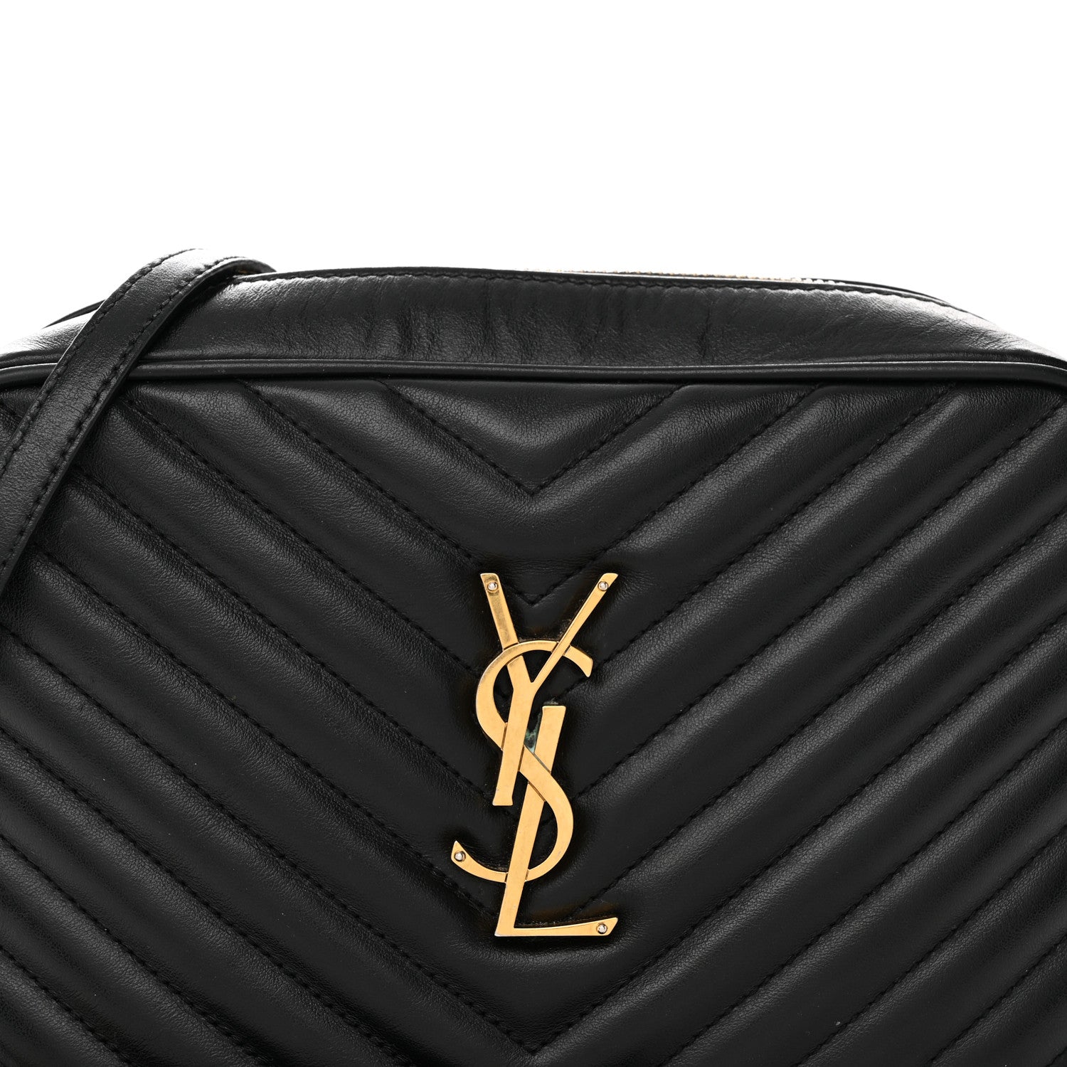 Saint Laurent Calfskin Matelasse Monogram Lou Camera Bag Black 8 of 25