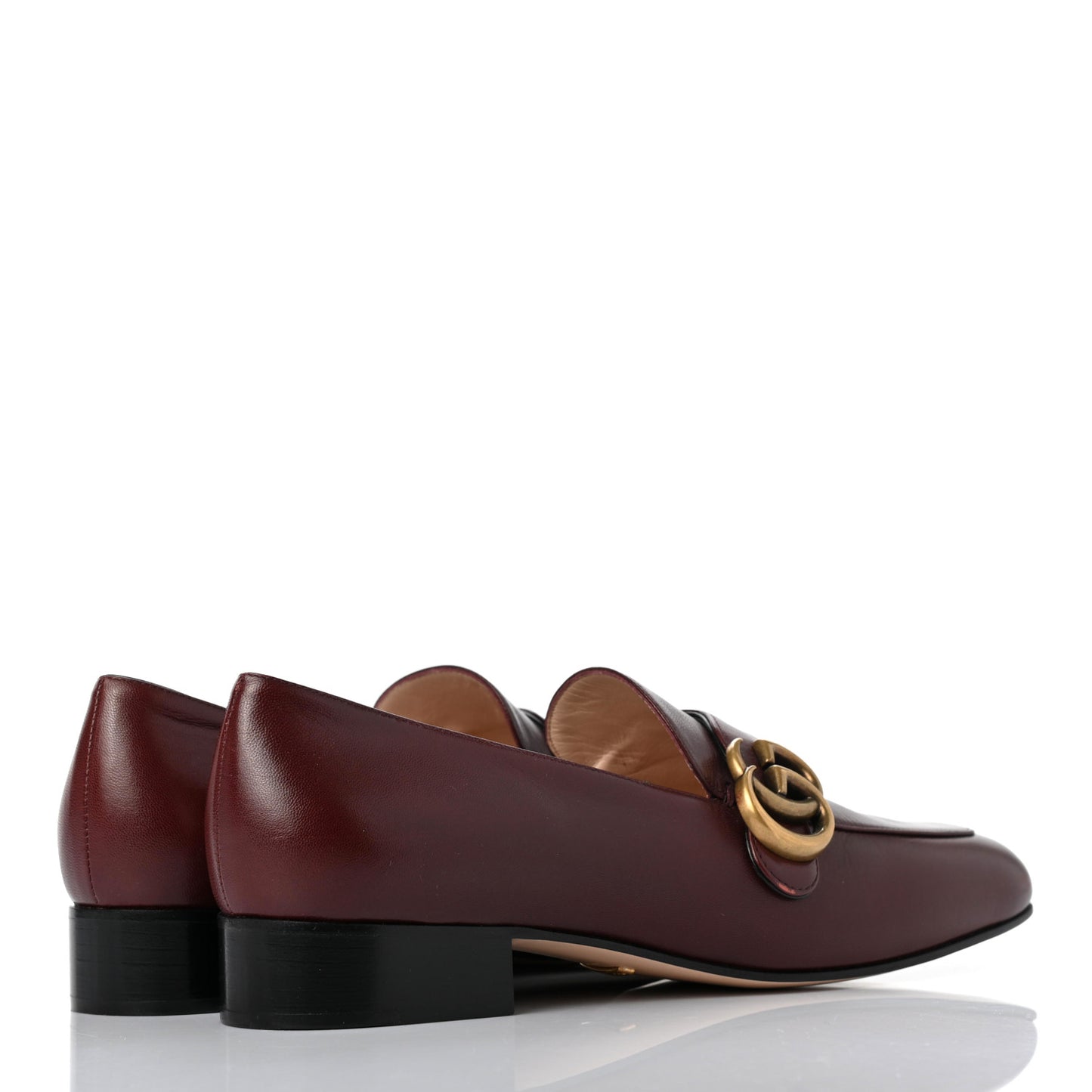 Malaga Kid Womens GG Marmont Loafers 38 Vintage Bordeaux