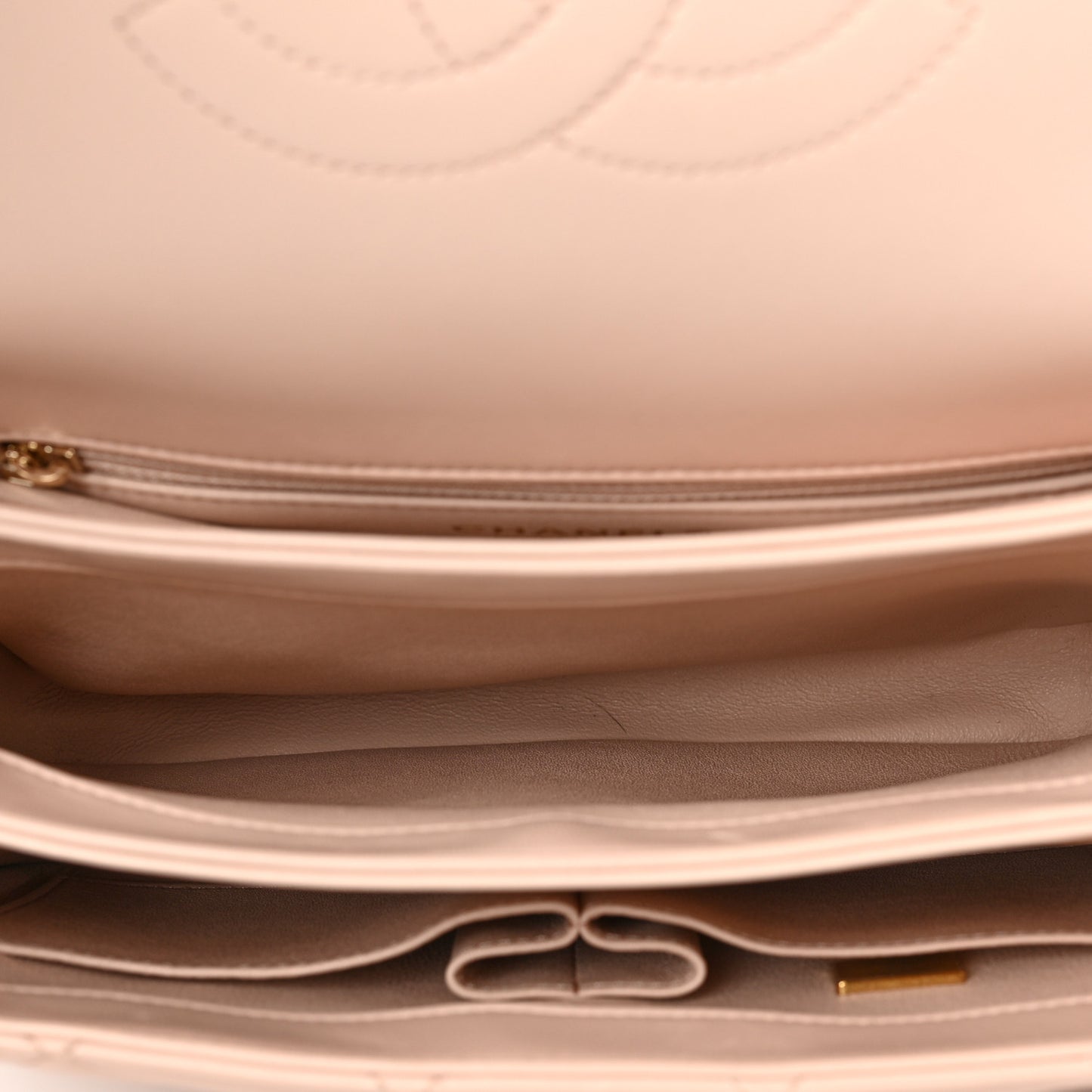 Lambskin Quilted Small Trendy CC Dual Handle Flap Bag Light Beige