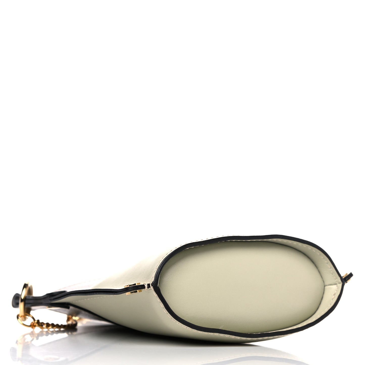 Shiny Calfskin Goatskin Mini Aby Bi-Color Bucket Light Eucalyptus