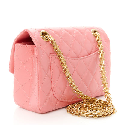 Chanel Aged Calfskin Quilted 2.55 Reissue Mini Flap Pink 2 of 11