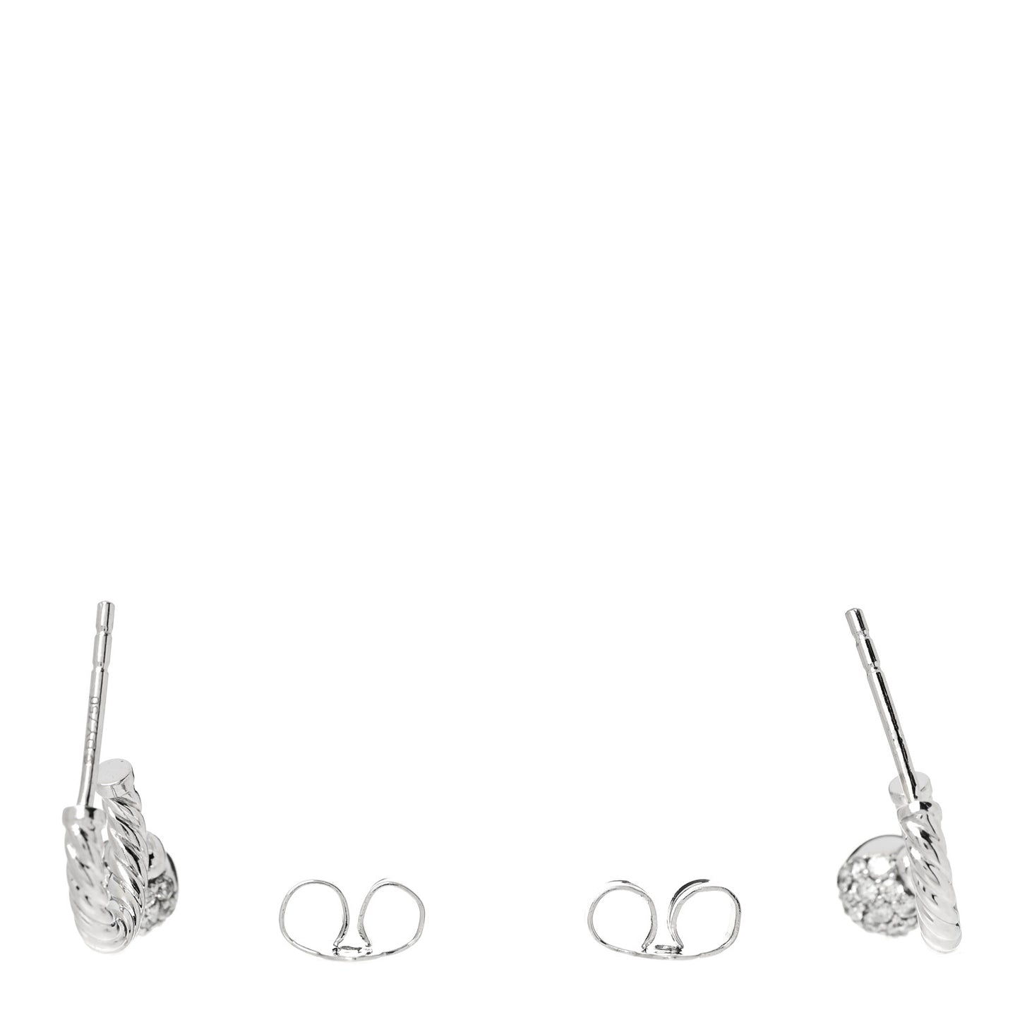 18K White Gold Diamond Solari Hoop Pave Earrings