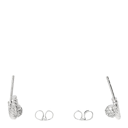 David Yurman 18K White Gold Diamond Solari Hoop Pave Earrings 3 of 4