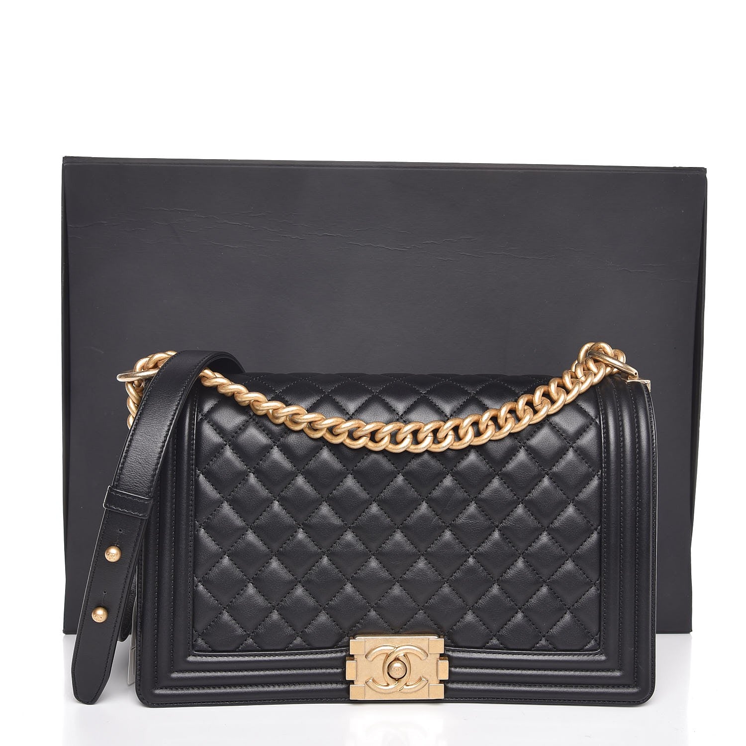 Chanel Lambskin Quilted New Medium Boy Flap Black 9 of 15