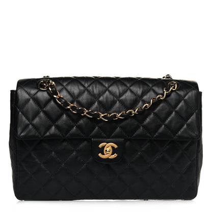 Chanel Lambskin Quilted Jumbo Single Flap Black 1 of 14