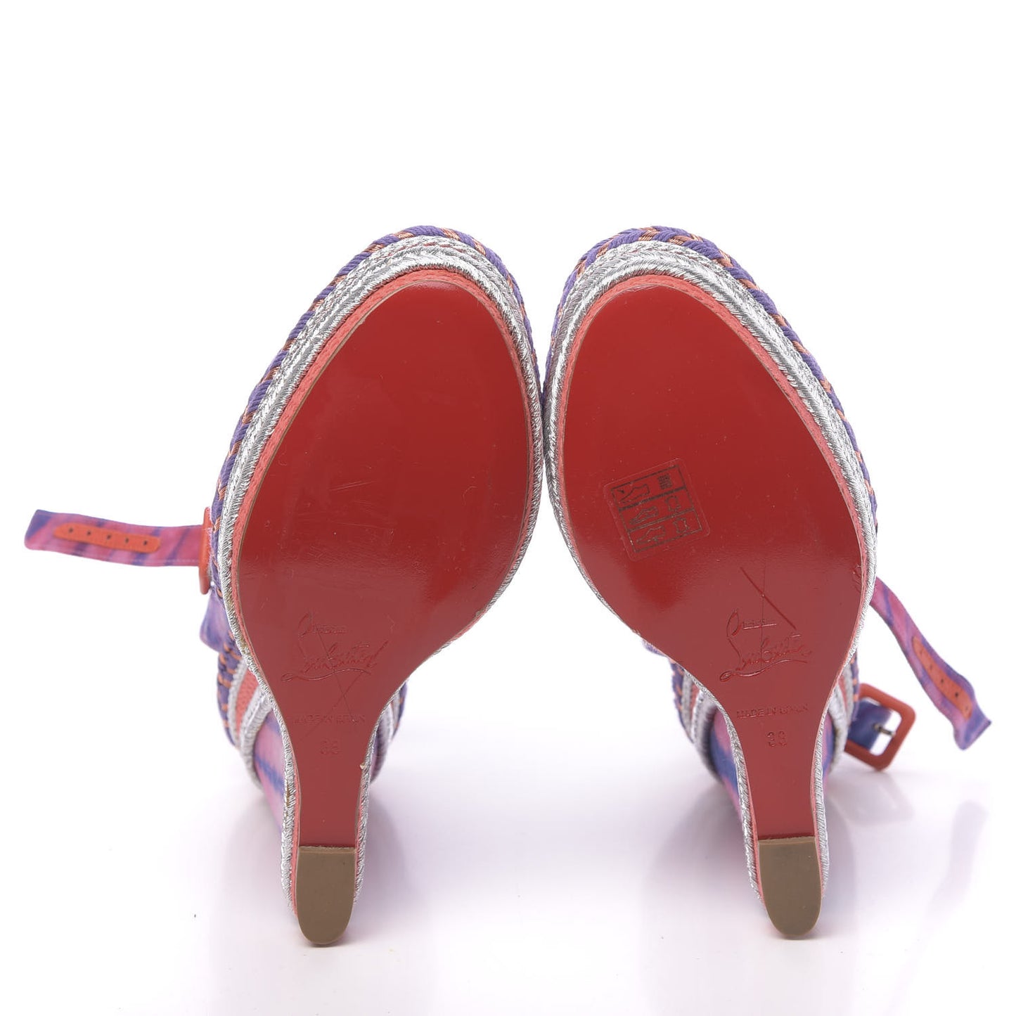 Fabric Tie Dye Duplice 120 Wedge Sandals 38 Multicolor