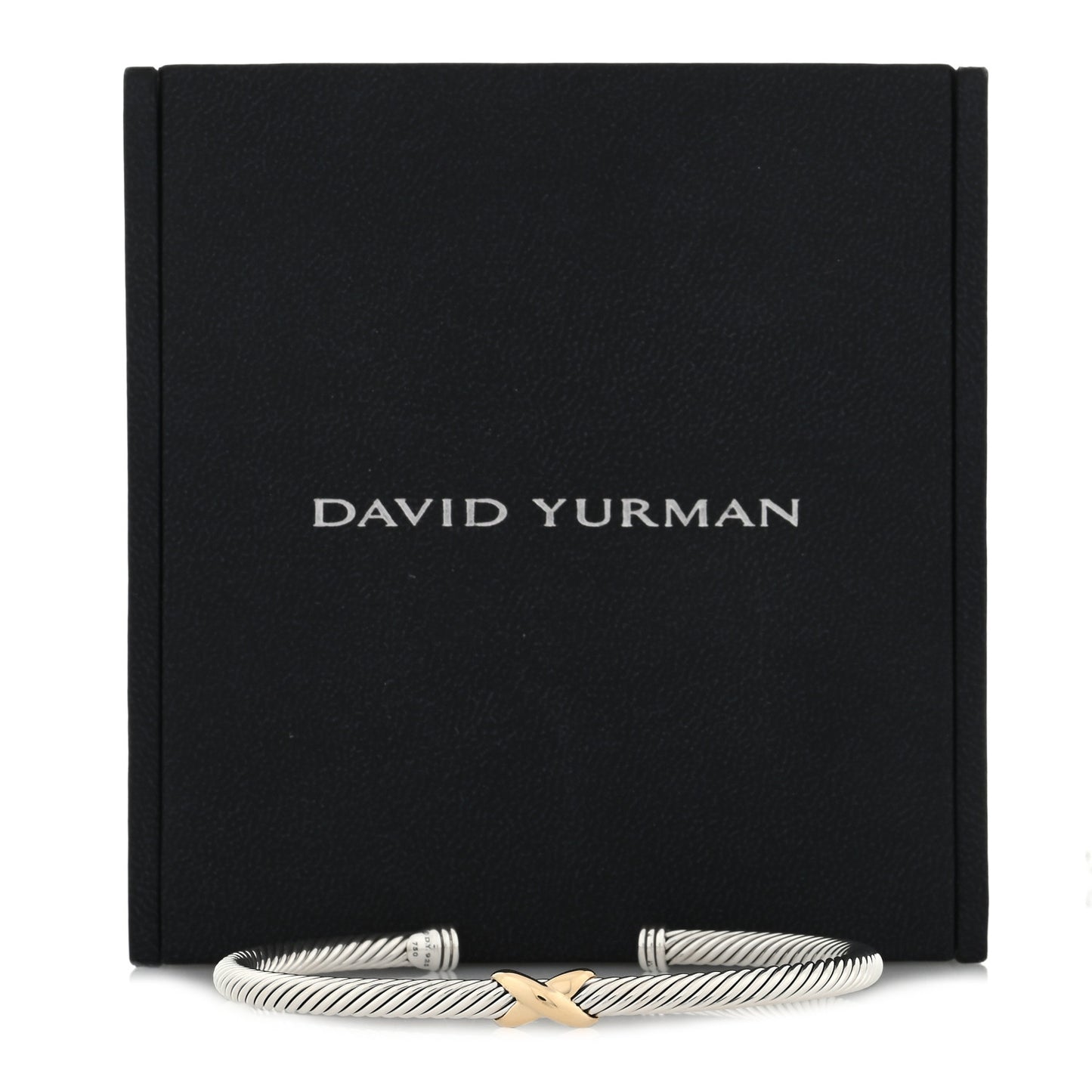 Sterling Silver 18K Yellow Gold 4mm X Station Cable Bracelet