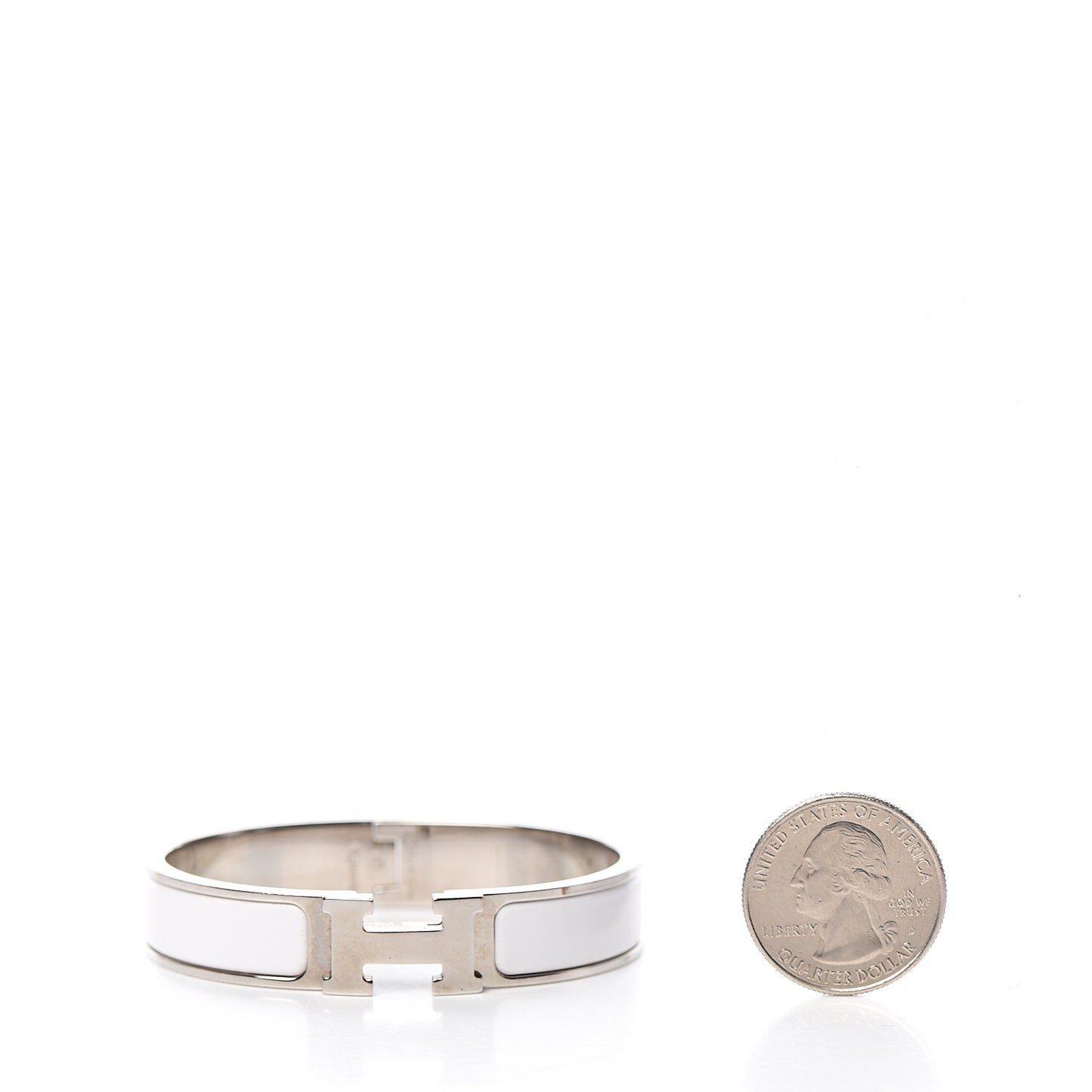 Enamel Narrow Clic Clac H Bracelet PM White