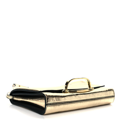 Alexander McQueen Metallic Crash Calfskin The Story Crossbody Bag Gold 4 of 9