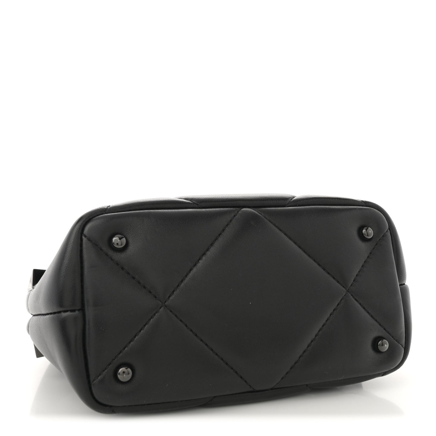 Nappa Monochrome Small Roman Stud The Handle Bag Black