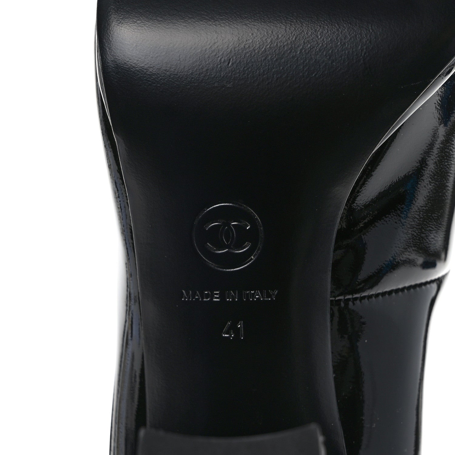 Chanel Patent Shearling Lambskin Cap Toe Mary Jane Pumps 41 Black 6 of 8